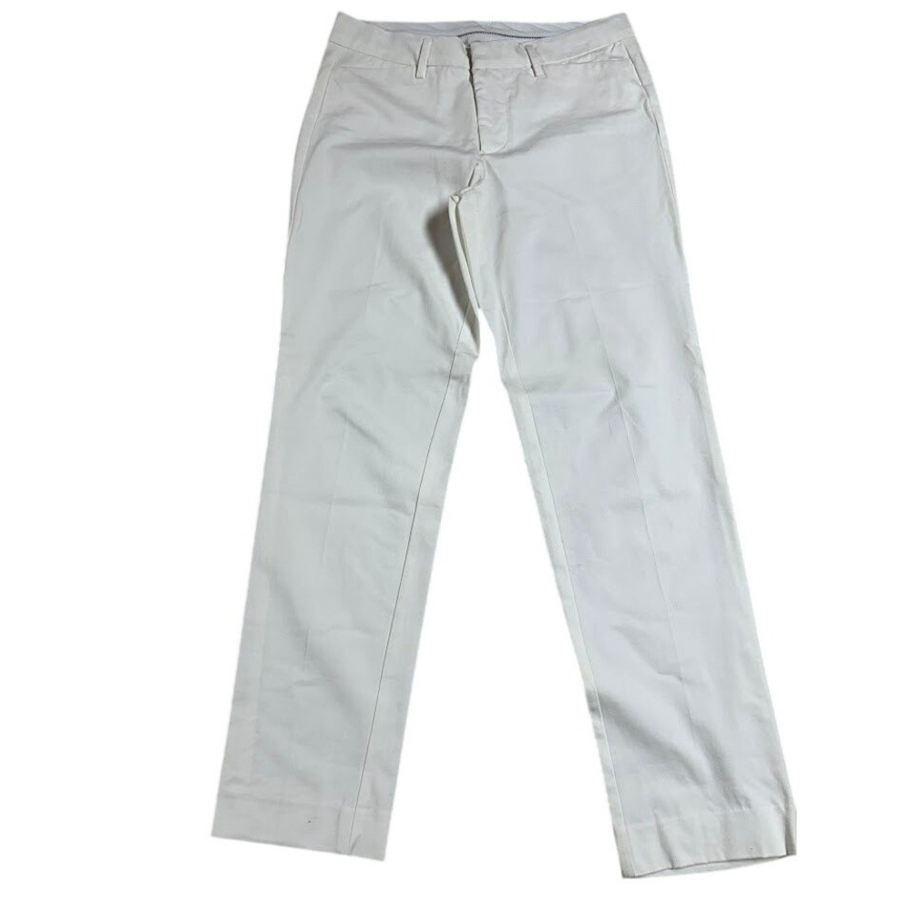 Stylus White Straight Leg Dress Pants Womens Size 6 Stretch Cotton Trousers